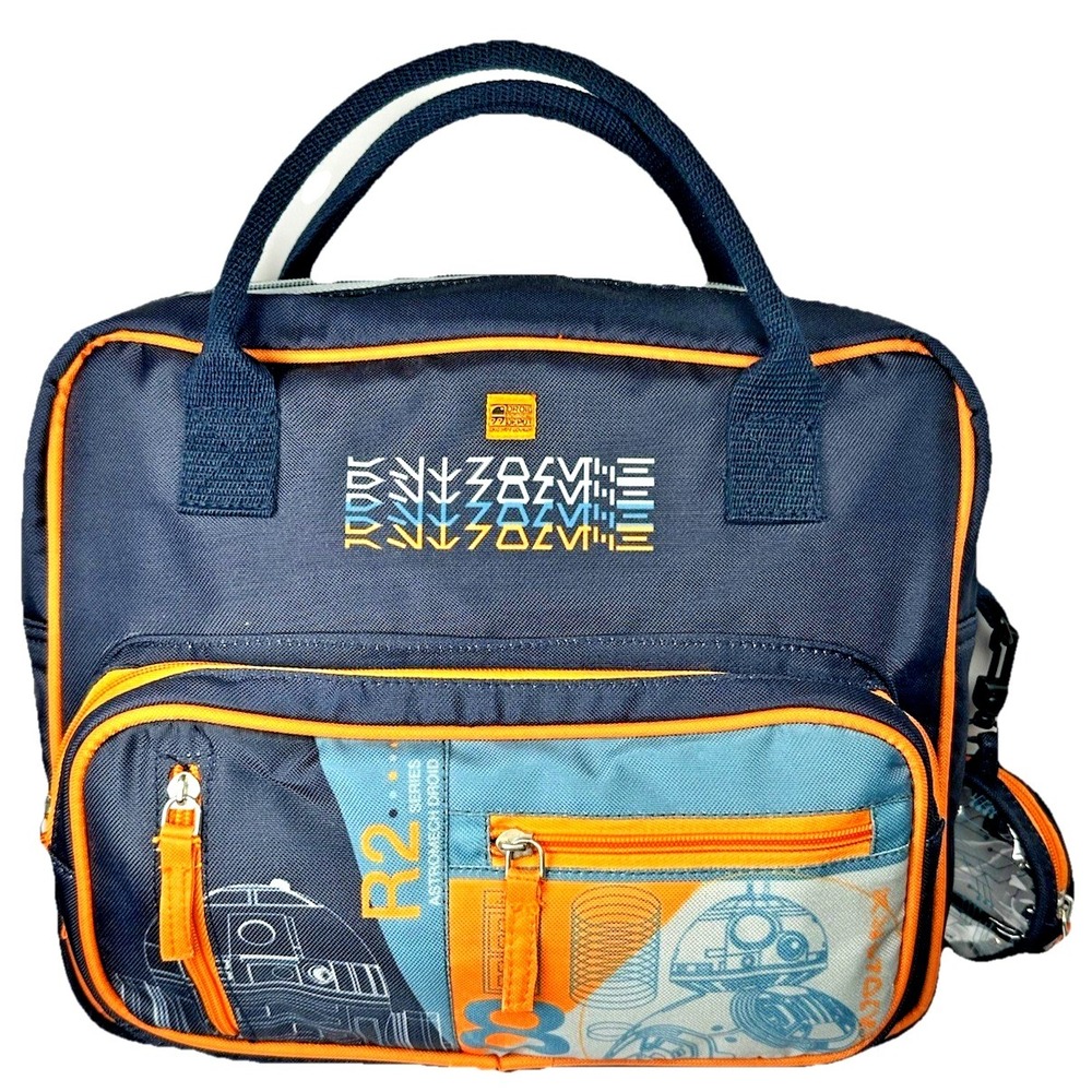 Disney‎ Star Wars R2-D2 Droid Factory Bag Backpack Tote Navy Orange NWT